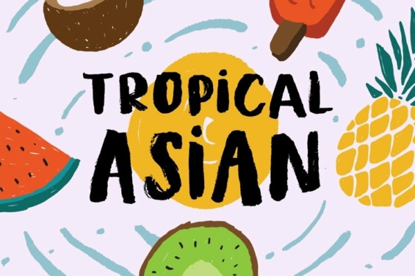 Lettertype Tropical Asian van Konstantine Studio